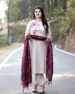 Cotton handloom fabric texture, South Cotton material, breathable ethnic wear, comfortable kurta set