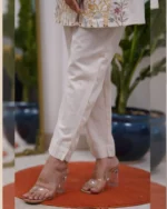 White kurta set lifestyle, model relaxed pose, versatile ethnic wear, comfortable daily outfit