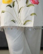 Cotton flex 60-60 fabric texture, premium material, white coord set fabric, soft and breathable